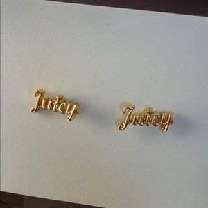 Juicy Couture Gold Script Earrings 506